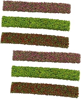 ULTECHNOVO 6 Piezas Mini Arbustos Estáticos para Dioramas y Maquetas de Paisajes con Flores Rojas Amarillas y Púrpuras Modelo Realista para Trenes Jardines y Arquitectura DIY