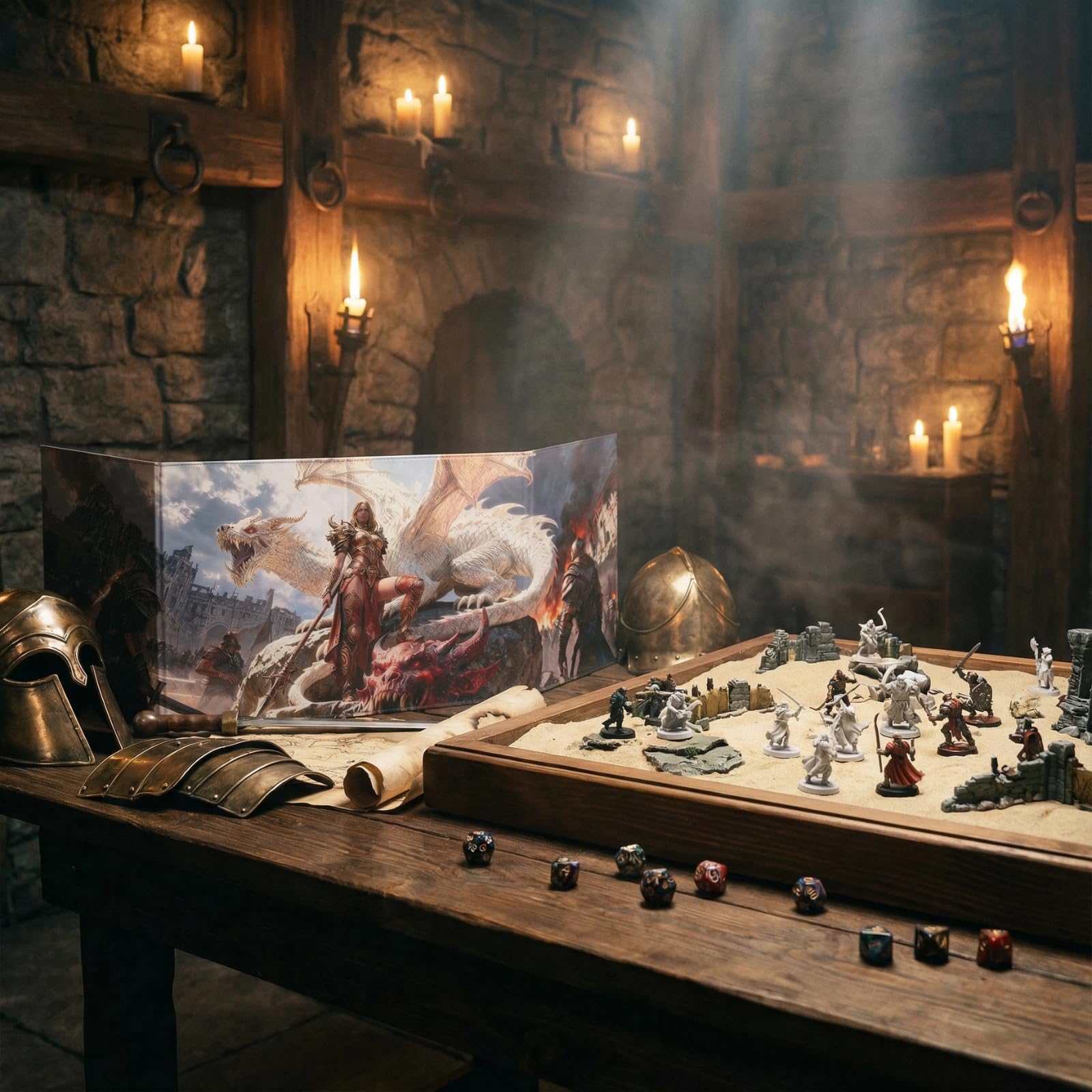 DND 5e DM ekran 8-panelowy sztuczna skóra deluxe z kołyszącymi się kieszeniami na mokro i Dungeon Master Cheat Sheets Dungeons and Dragons GM Terrain Accessories D&D prezent dla mistrzów gier TTRPG