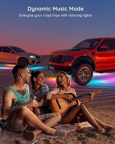 Miniatura 5 de Govee Underglow - 4 luces LED inteligentes RGBIC para automóviles con 16 millones de colores y 10 modos de escena, control de aplicación, tira de