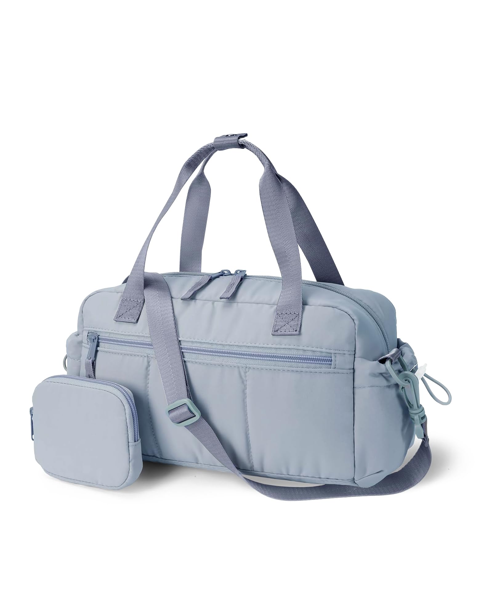 Ceneda Small Gym Bag for Women Quilted Puffer Tote with Wet Pocket Coin Purse Lightweight Mini Sports Travel