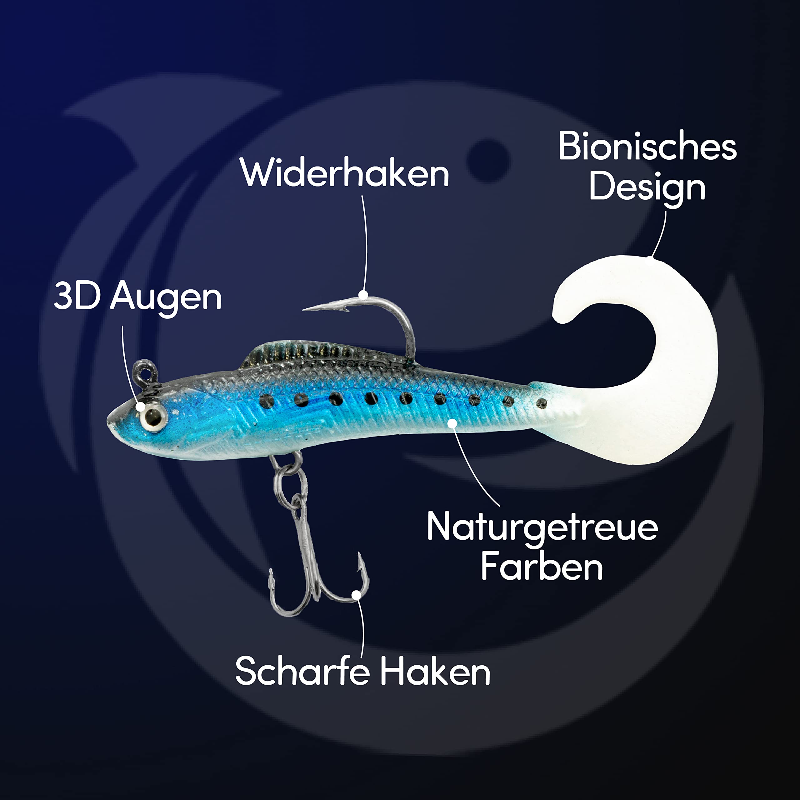 KEQAR 7 Stück Weiche Kunstköder Für Angeln, Hech Produktbild-Vorschau 5
