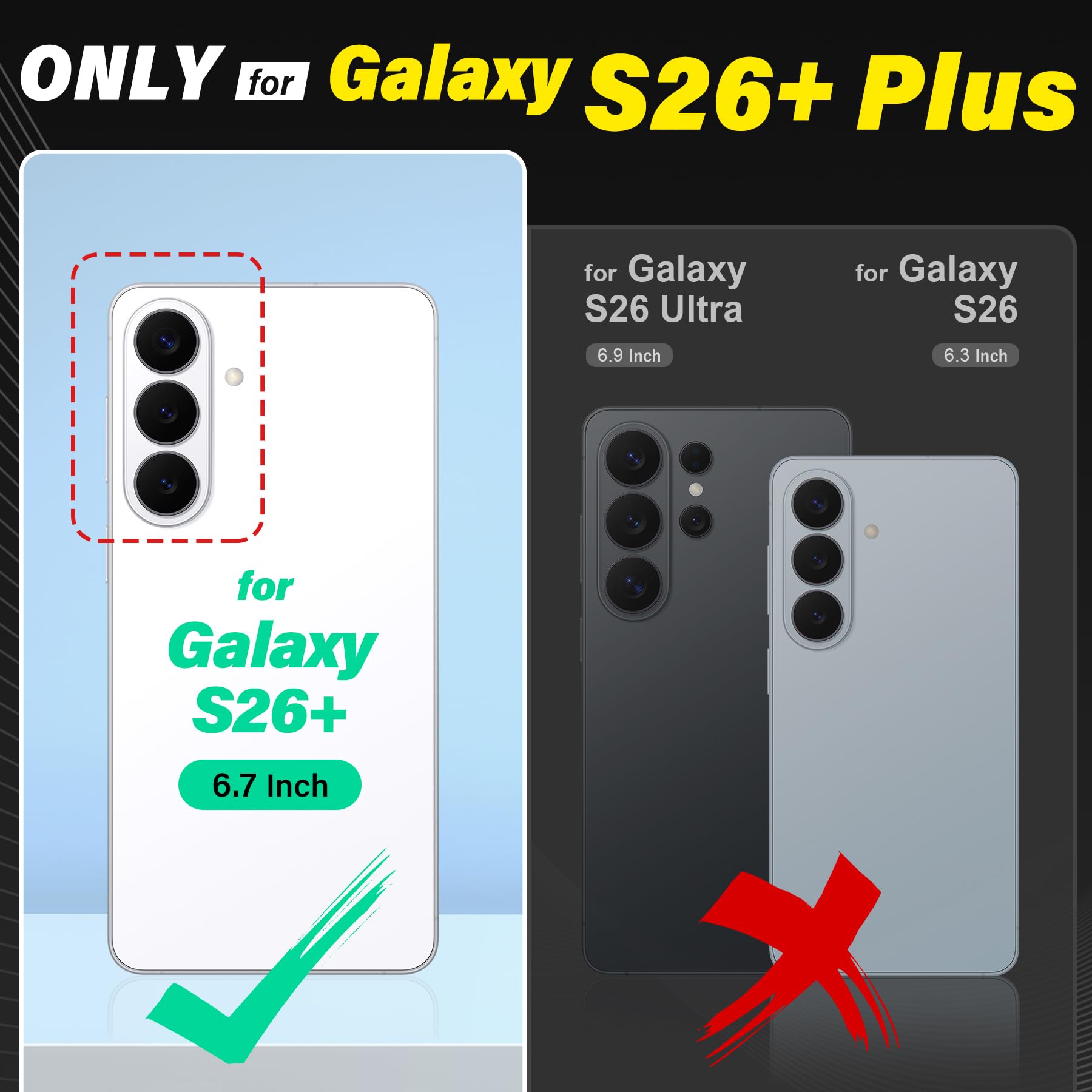 TUCCH Funda para Galaxy S26+ Plus 5G, 2 en 1 Extraíble Correa Carcasa con Bloqueo RFID, Soporte Plegable, Ranura para Tarjeta Carcasa de TPU, Funda Cuero PU para Galaxy S26 Plus (6,7" 2026), Negro
