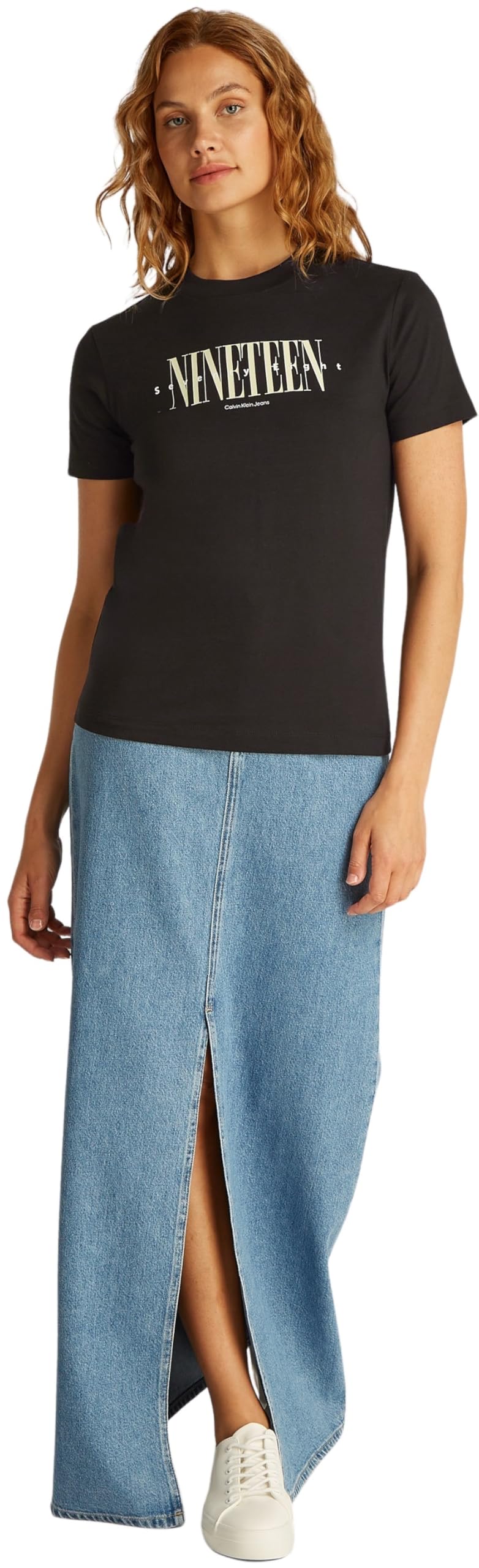 Calvin Klein Donna T-Shirt Maniche Corte Graphic Tee Regular Fit