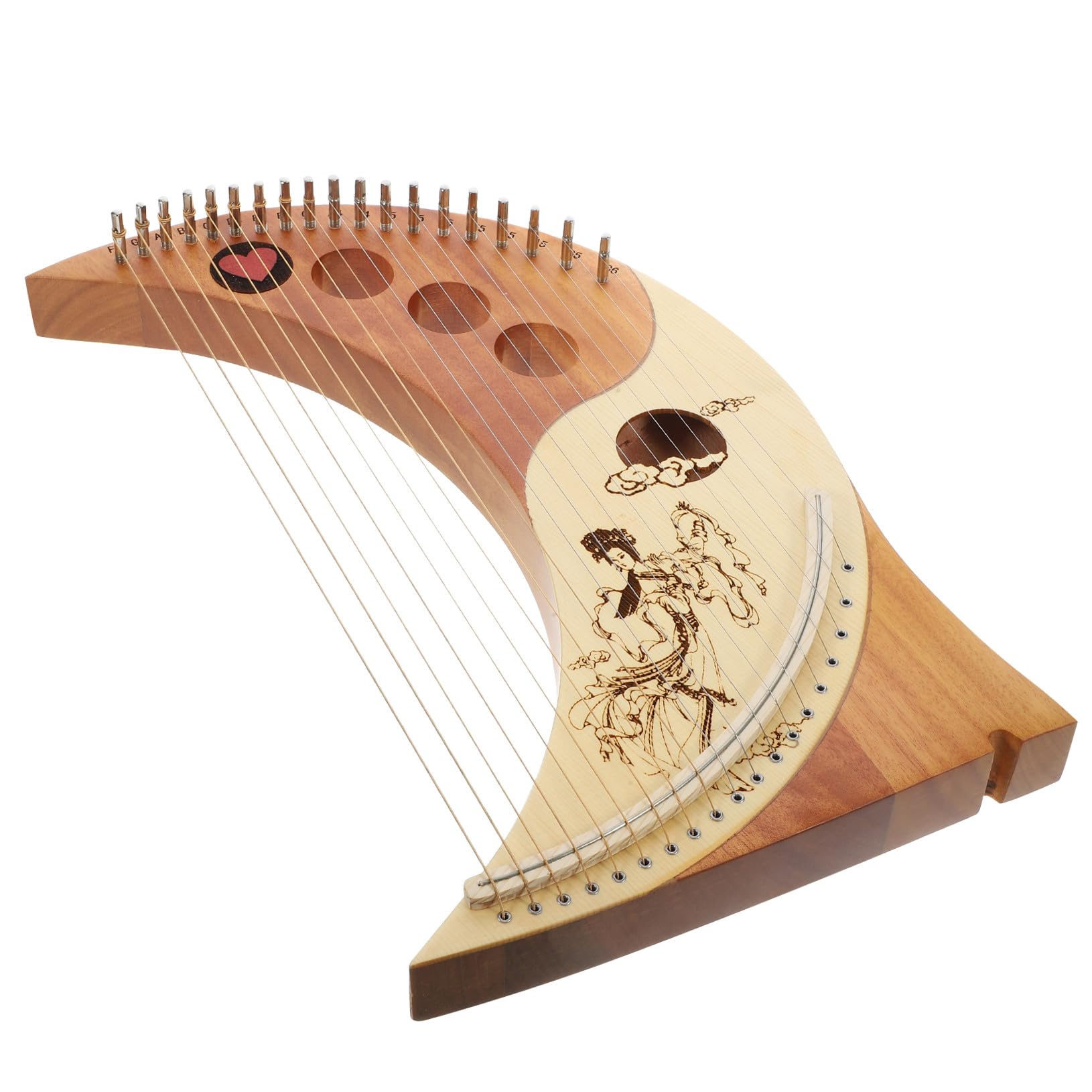 1 Satz 19 19-Ton-Leier Sitar-Instrument Harfentasche Mondleier Harfe lyre harp Musikinstrument für Anfänger musikinstrumente Harfe im alten Stil hölzerne Harfe Chinesische Tanne Generisch