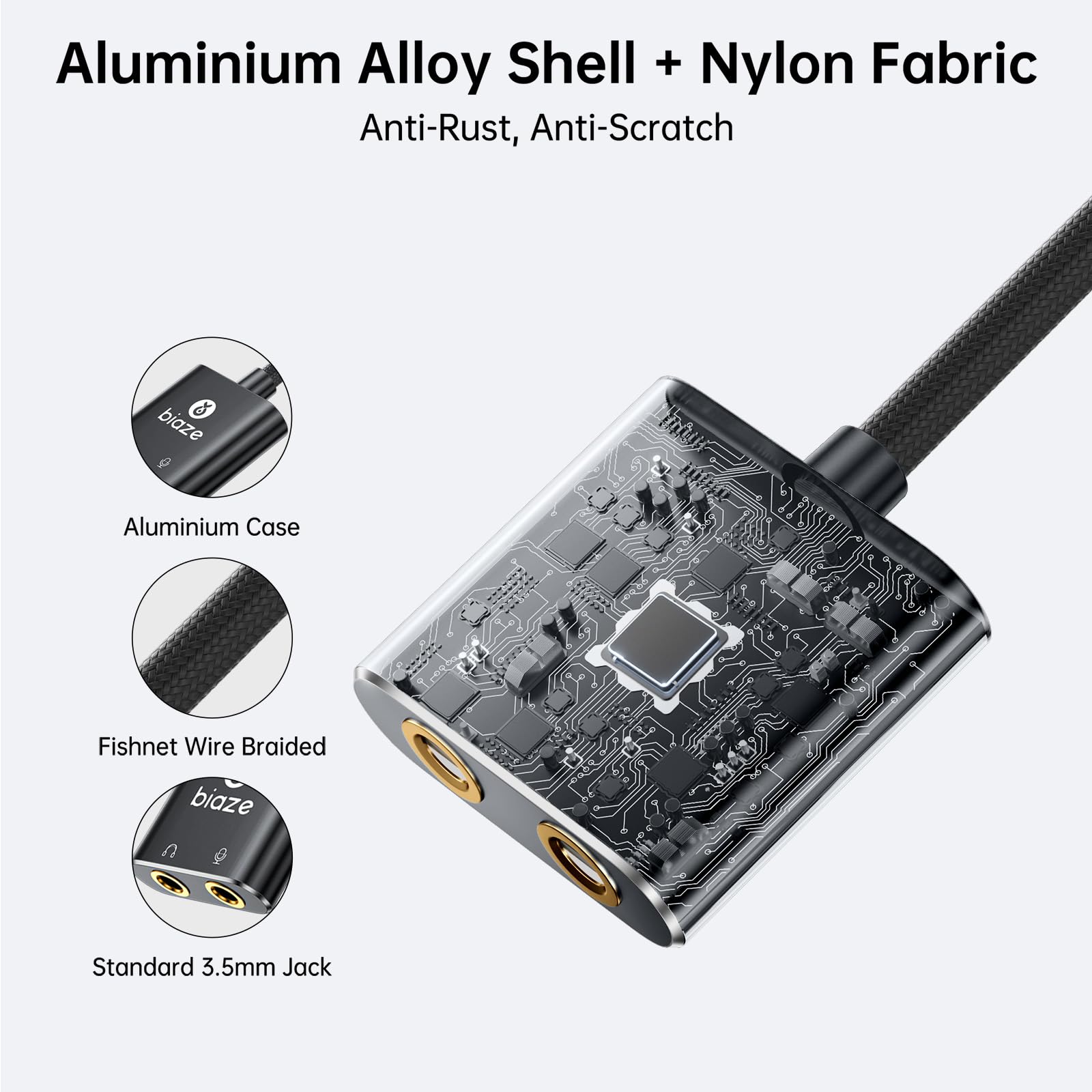 Adaptador de audio USB C a conector de 3,5 mm, tarjeta de sonido externa con auriculares de 3,5 mm y micrófono TRS Jack a USB C, compatible con Windows, portátiles, computadoras de escritorio, Windows