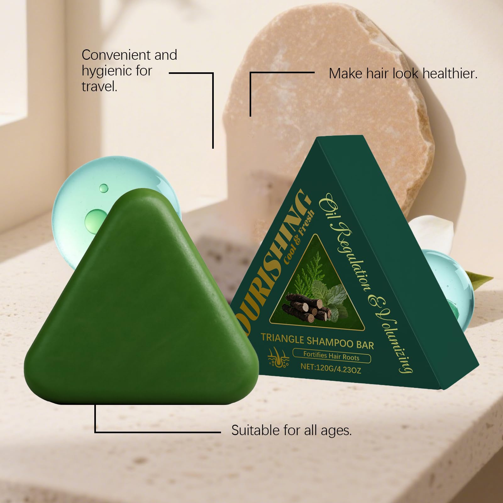 Shampoo a foglia di cipresso – Triangle Shampoo Sapone, Rafforza I Capelli E Riduce La Perdita Di Capelli, Usmans Gras Shampoo Sapone, Nutre I Capelli E Elimina Forfora Per Uomini E Donne (5pcs)