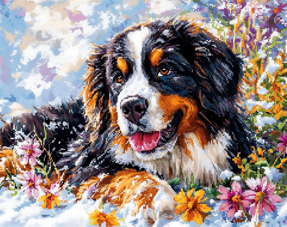 Kitquiver Latch Hook Rug Kits for Adults Beginners Bernese Mountain Dog and