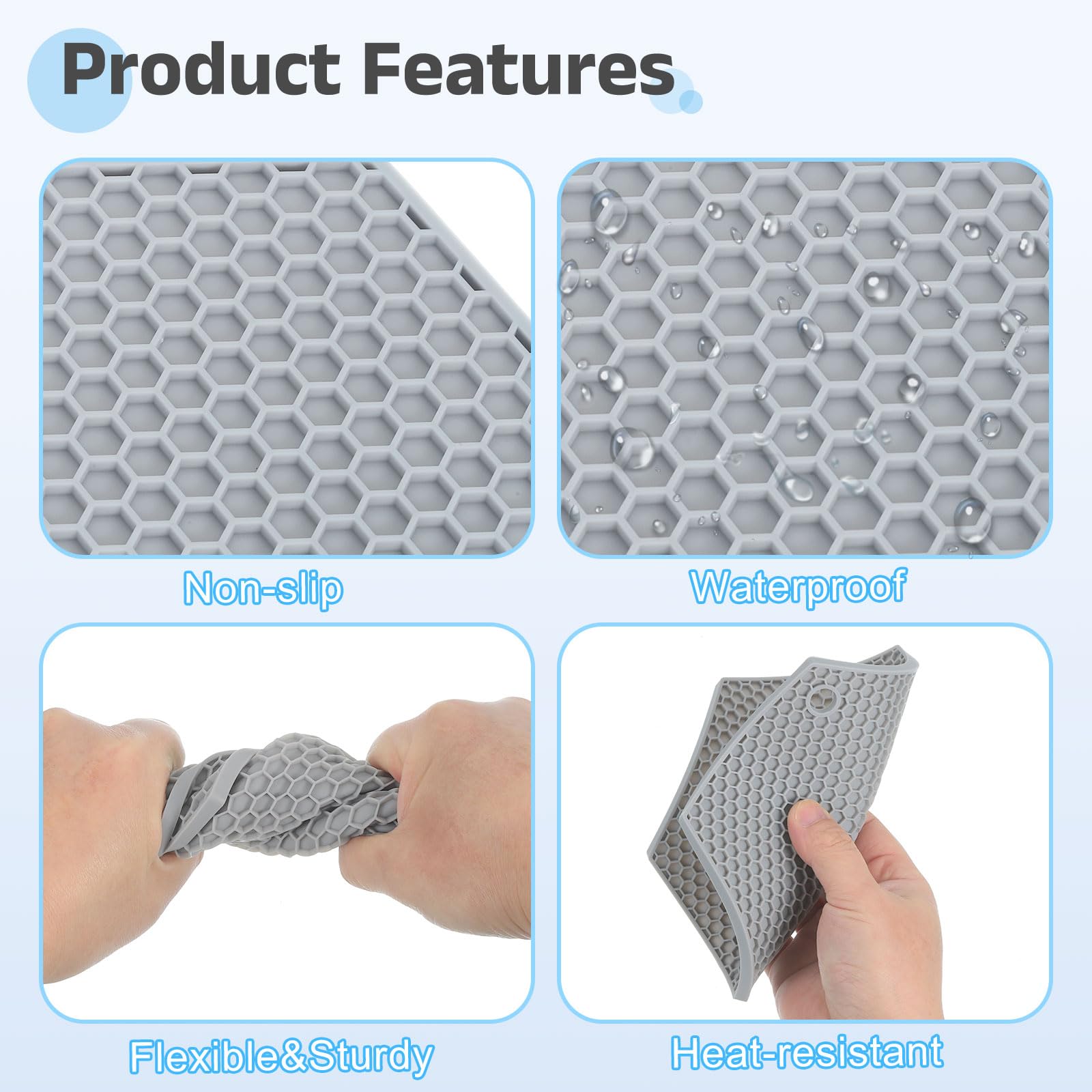 Set 4 Sottopentola In Silicone - Resistente Al Calore Fino A 232°C, 15x15 Cm, Per Proteggere Tavoli E Piano Cucina