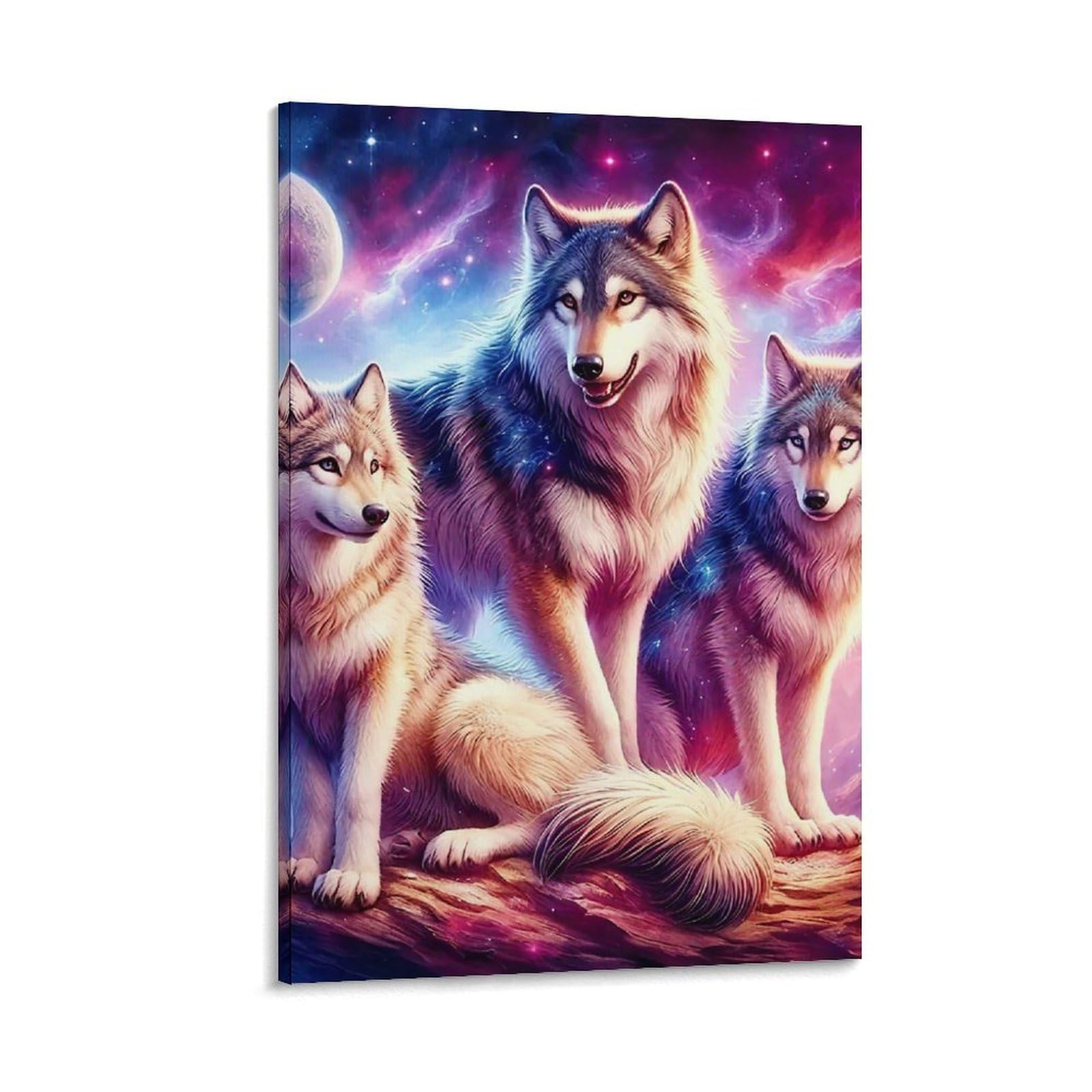 DHBANEIOK lupo Quadri Su Tela Wall Art Moderni Stampe Stampa Su Tela Stampe D'arte Decorazione Murale Per Home Decor Ristorante Cucina 24x36inch(60x90cm)
