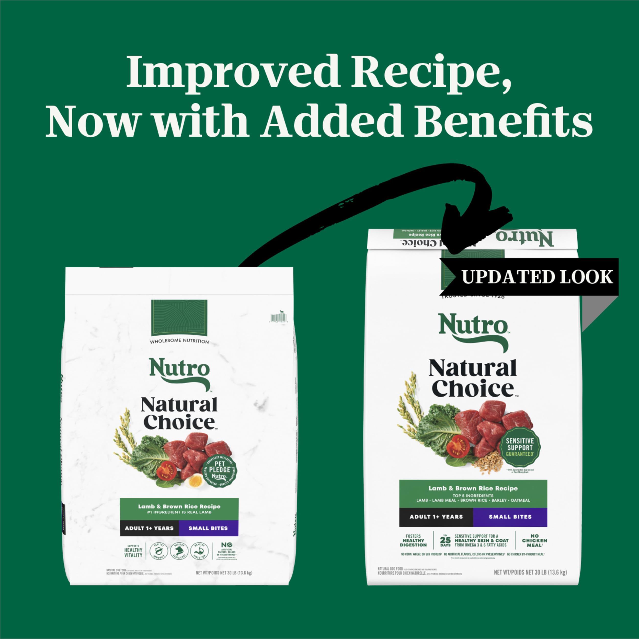 Nutro Natural Choice Adult Small Bites Dog Food, Lamb & Brown Rice Recipe, 30 lb. Bag