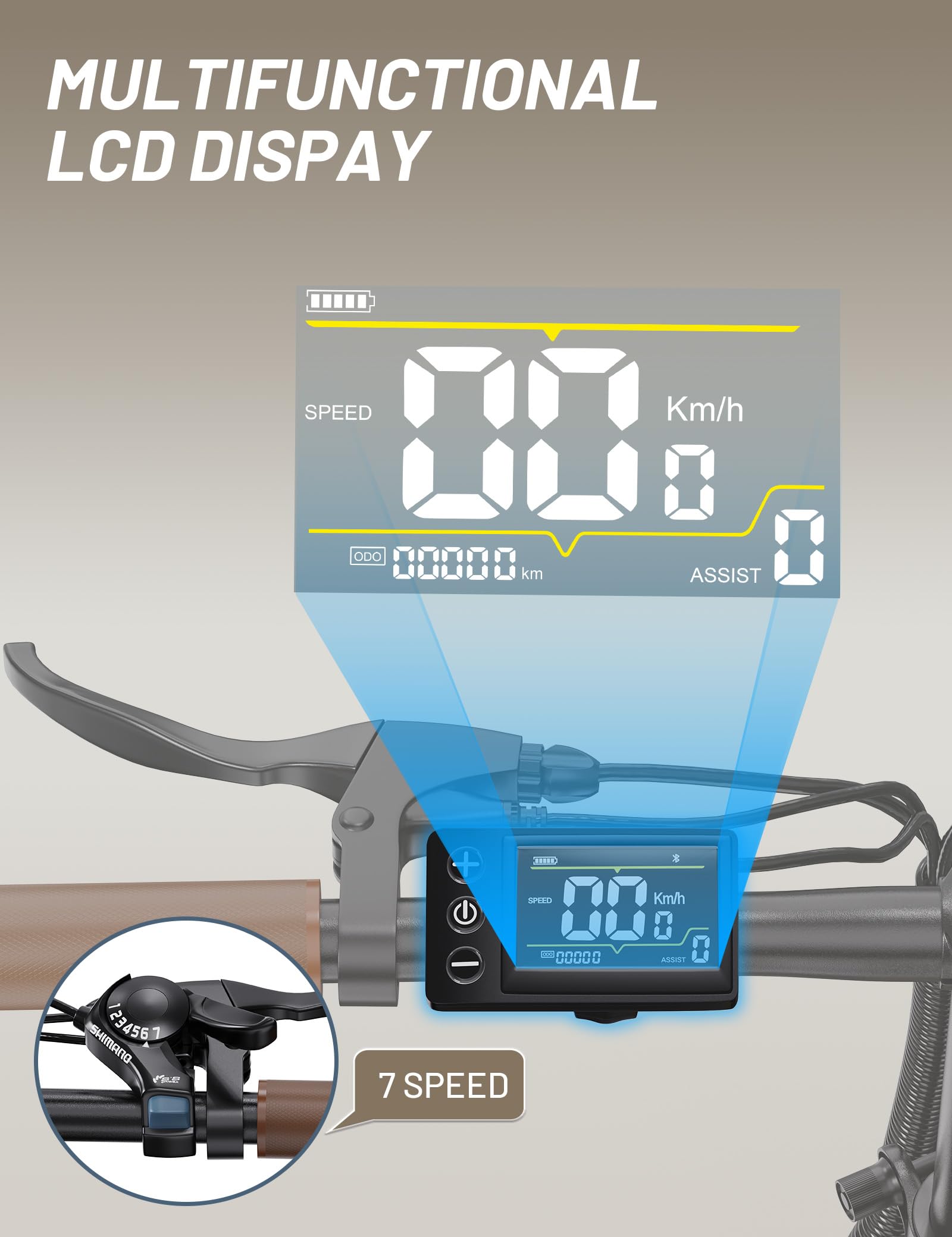 ONESPORT OT16-2 Bici Elettrica Pieghevole, 20" E-City Bike Portatile con 250W Motore & 48V 17Ah Batteria Rimovibile, 7 Velocità Crociera, Display LCD & Bluetooth APP, Bici Pieghevole Adulto, Unisex