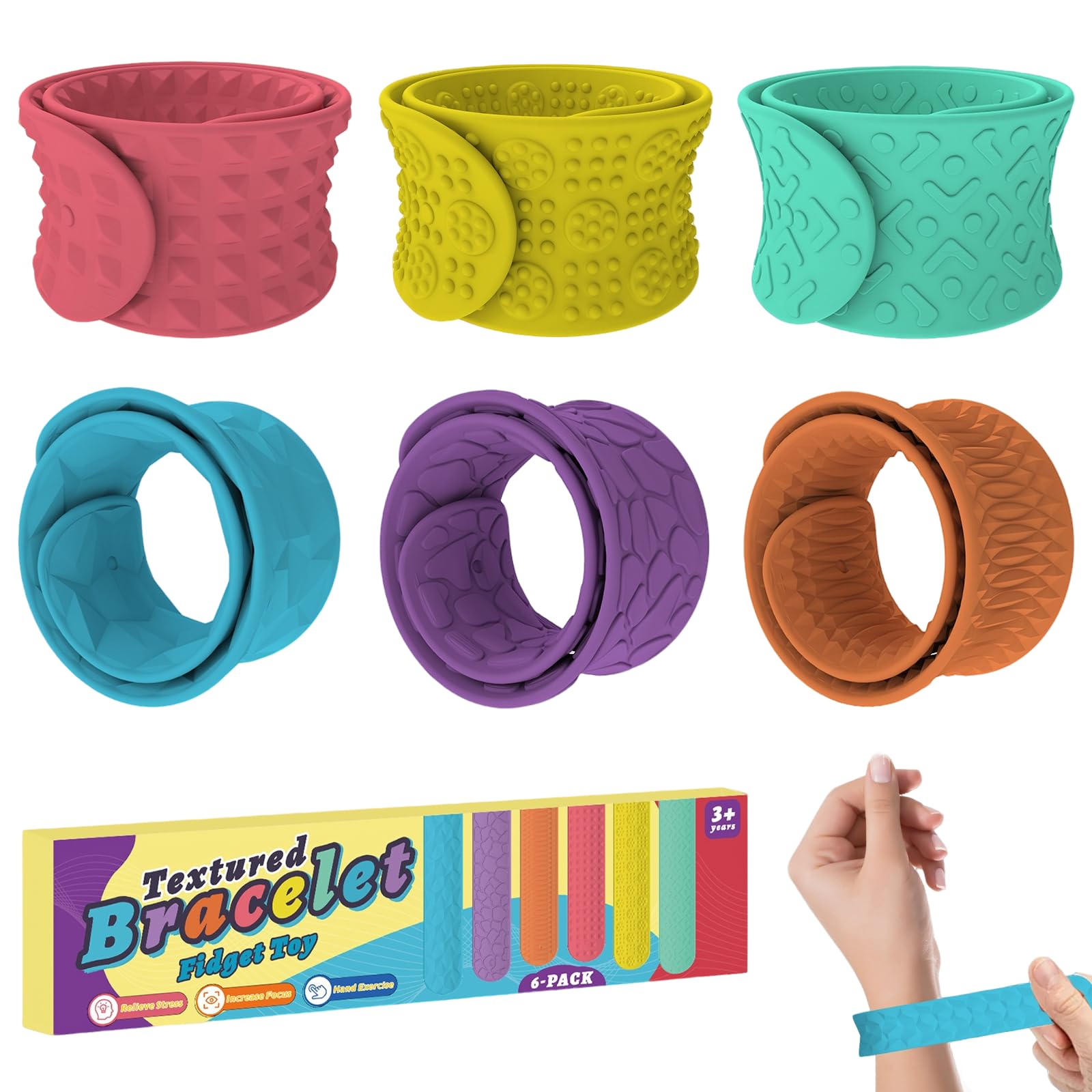 6 PCS Sensory Slap Bracelets