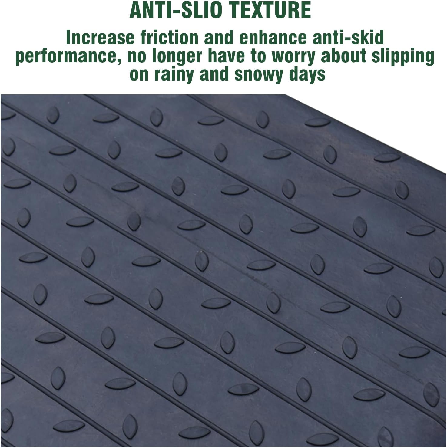 3.5" Rubber Threshold Ramp Wheelchair Ramp 5500 lbs Load Capacity Curb Ramps Anti-Slip Surface for Doorway Driveway Indoor Outdoor Use with 1 Channel Weighs 46.2lbs