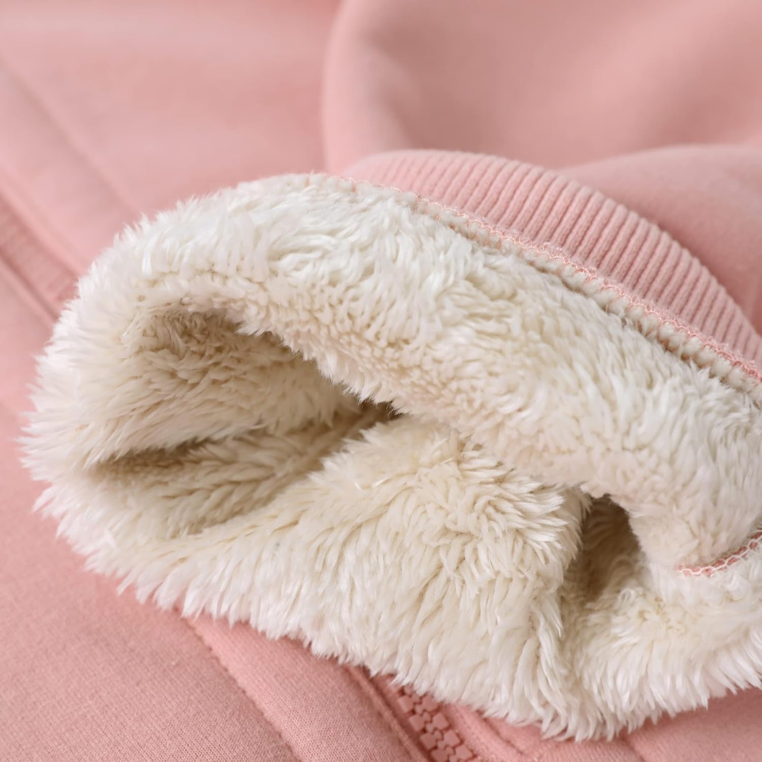 Yeokou Women's Casual Full Zip Up Sherpa Lined Hoodie Sweatshirt Jacket Coat - Image 6