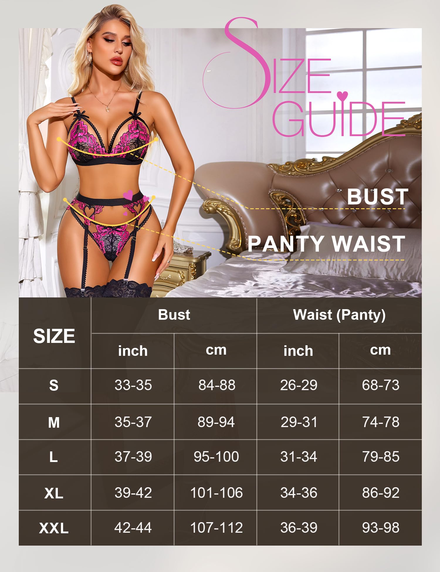 Damen Spitzen-Strumpfband-Dessous-Set