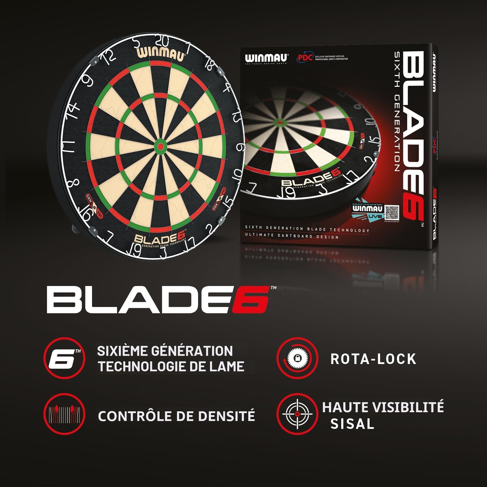 WINMAU Blade 6 Set + 2 Sets Steeldarts, Standard