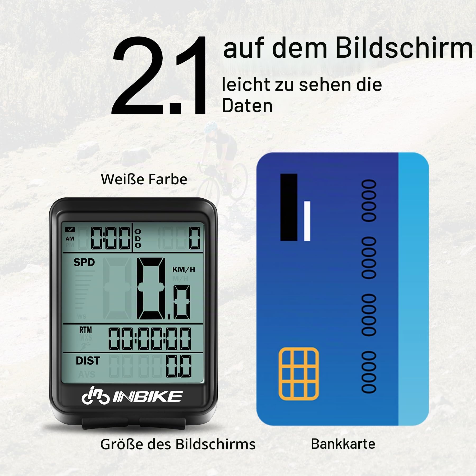 INBIKE Fahrradcomputer Kabellos Fahrradtacho Tachometer Kilometerzähler Fahrrad Kabellos Wasserdicht mit LCD Display Automatisches Aufwachen Radtachometer Radcomputer Grün Sport & Freizeit