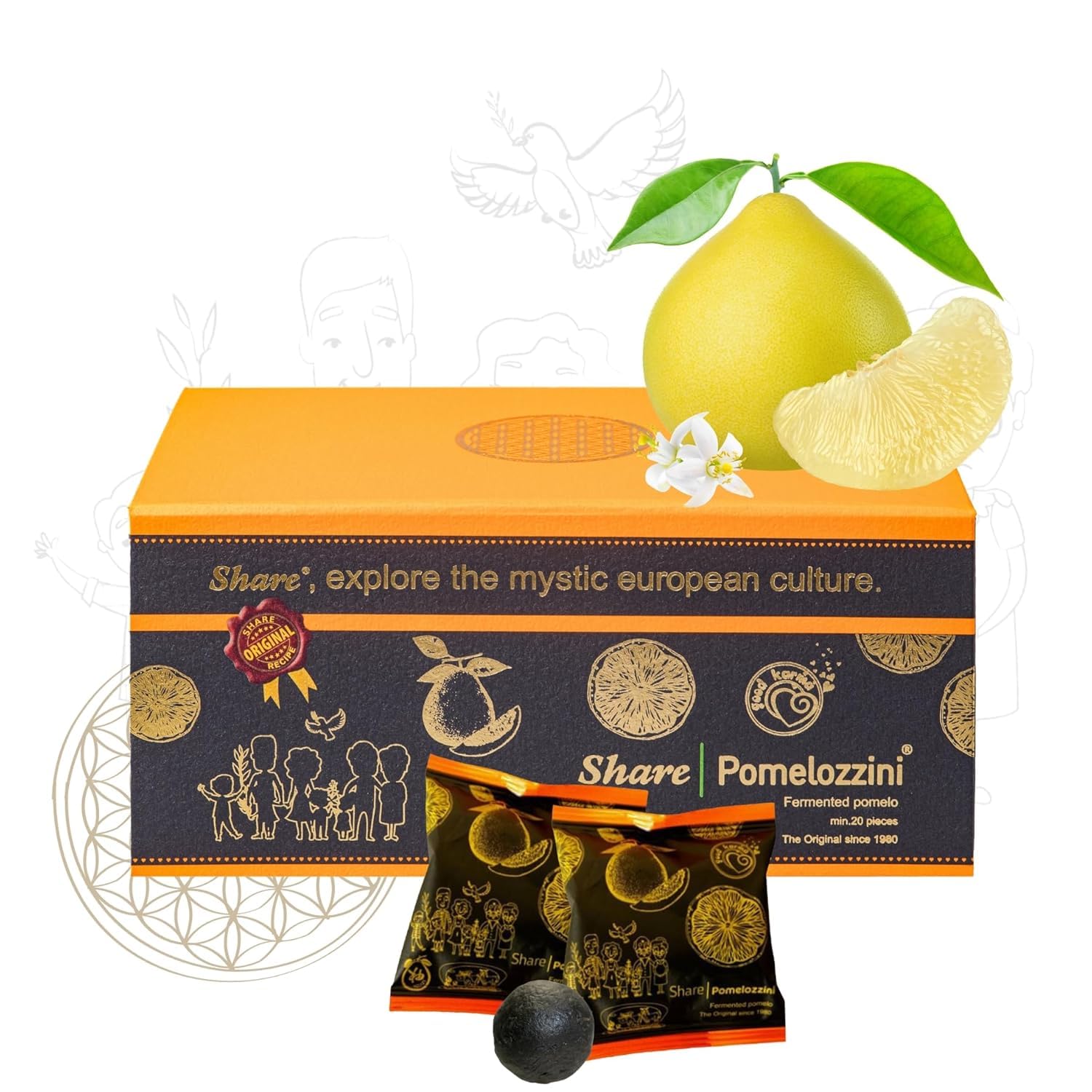 Share Pomelozzini ® - fermentierte Pomelo (Pampelmuse) 20 Stück | Original fermentierte natürlich gewachsene Pampelmuse | Fermentation mind. 30 Monate