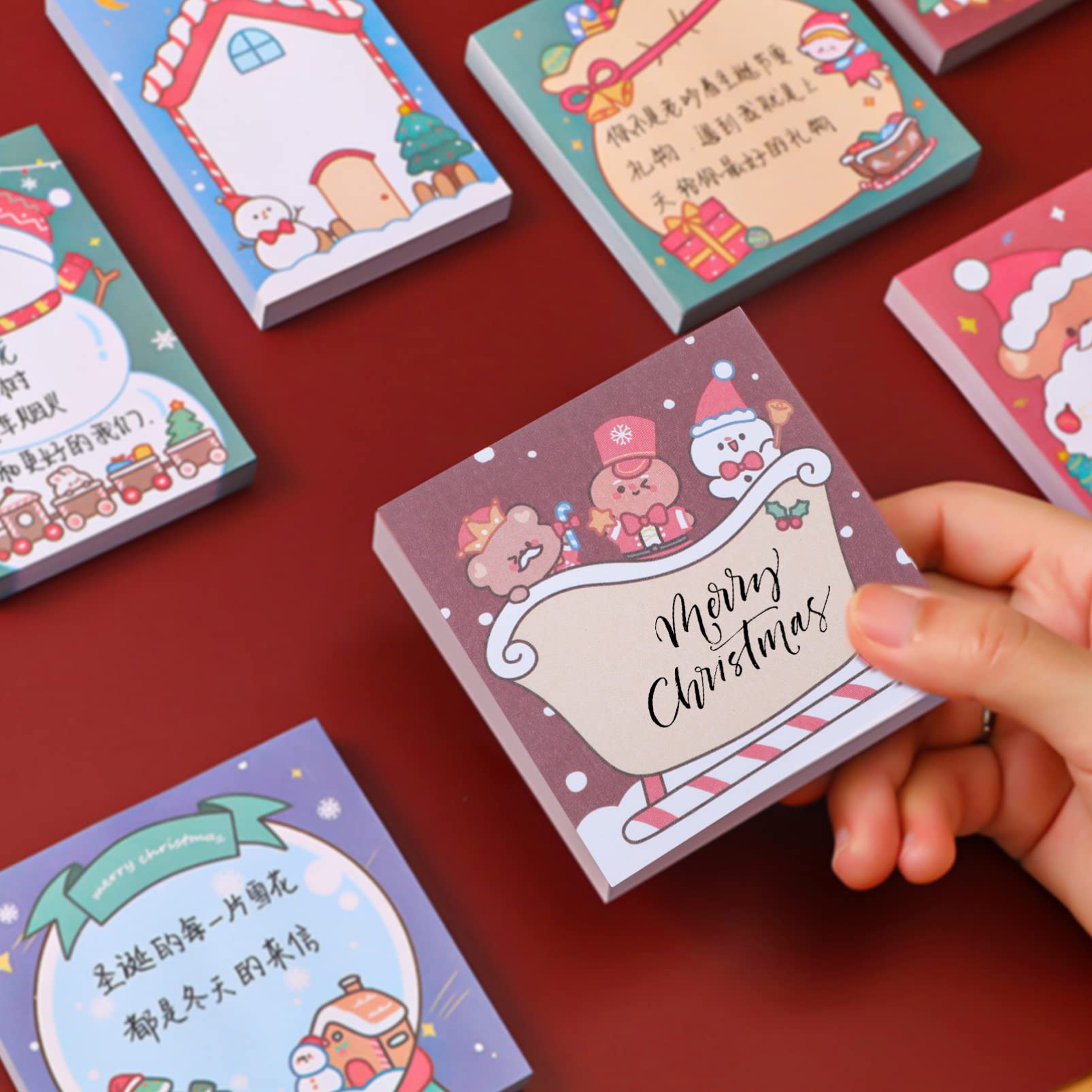 NUOBESTY 48stücke Weihnachts-sticker-notizen Selbstklebende Notizblöcke Für Dekoration Bunte Kreative Haftnotizen Für Schule Büro Und Zuhause