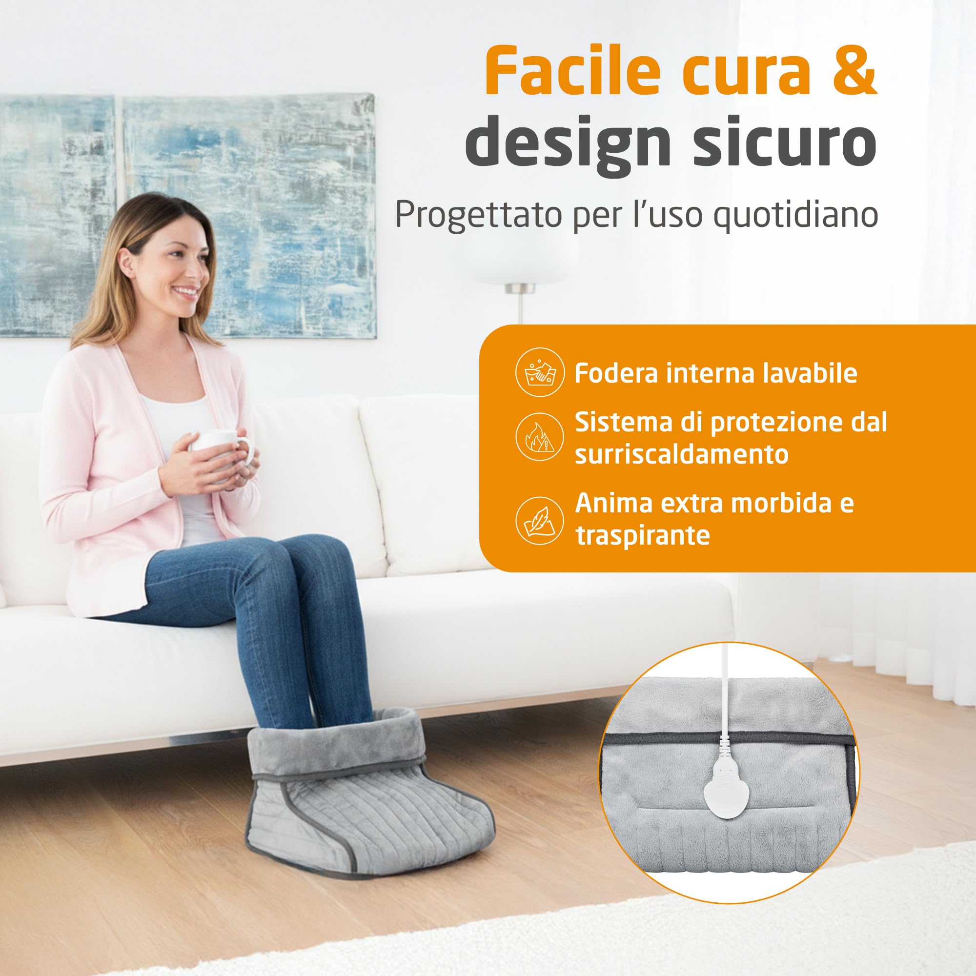 medisana Fws Scaldapiedi, Coperta Riscaldata per i Piedi, Interno Soffice e Lavabile, Spegnimento Automatico, Protezione Contro il Surriscaldamento, Fino al Numero di Scarpe 46