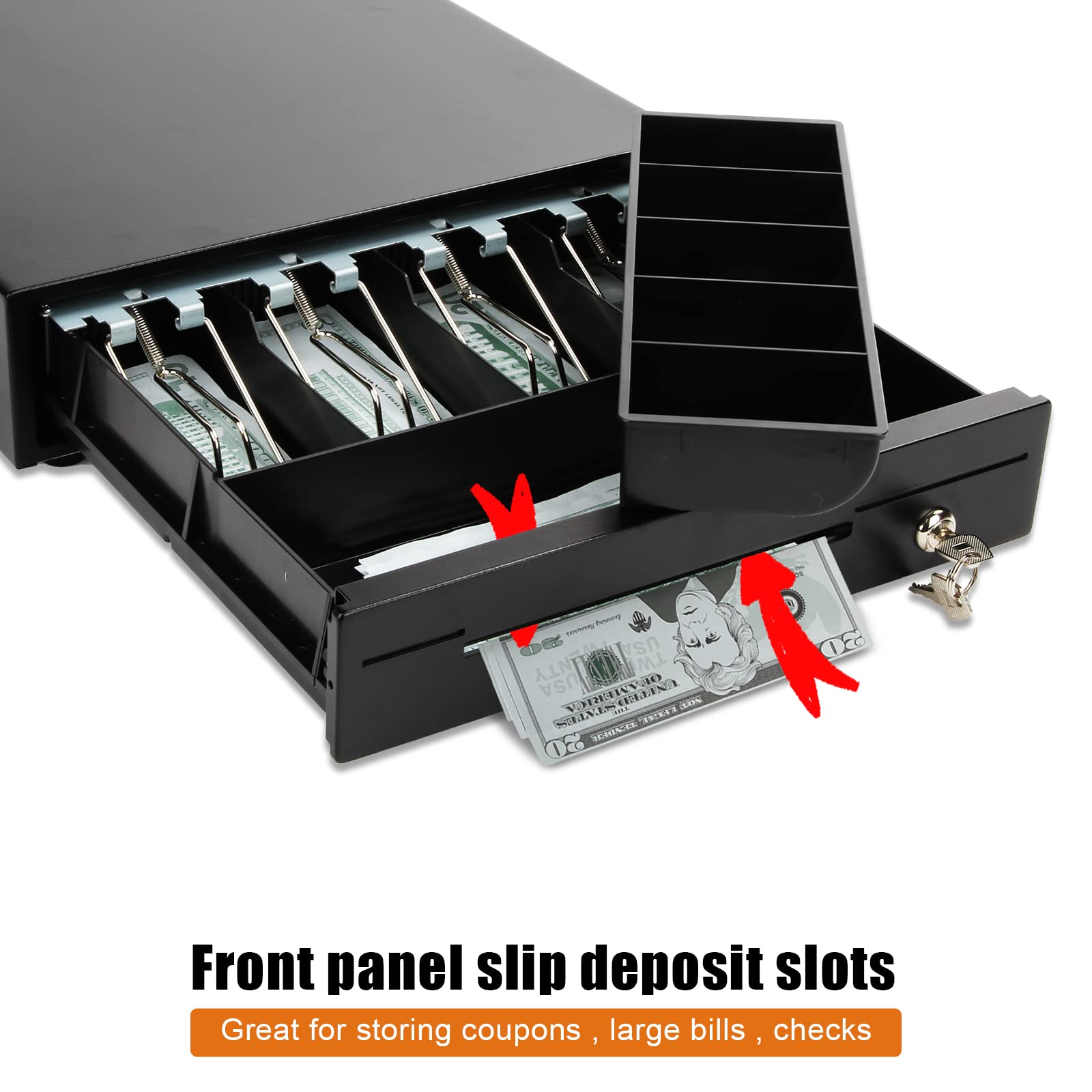 Amazon | Sgorlds 35.56cm レジスタ ドローワー ブラック キャッシュ