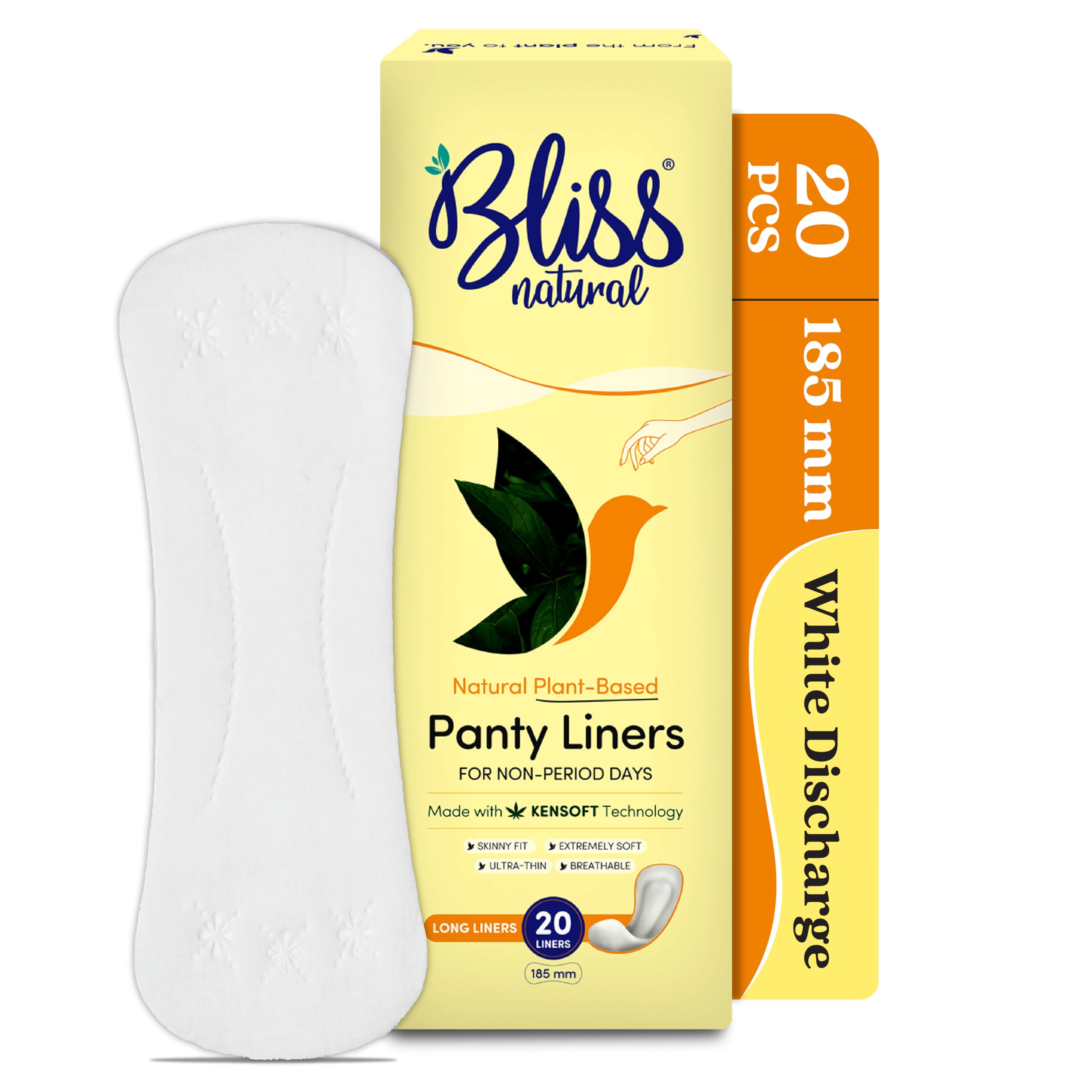 BLISSNATURAL Daily Use Panty Liners for Women Super-Thin and Curved Design for White Discharge & Vaginal Leak Protection (Pack of 20)-image-23