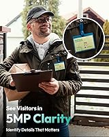 Vista 4 de BOTSLAB Doorbell Camera Wireless, 5MP Video Doorbell, 180°Panoramic View, No Monthly Fee, 2.4 GHz WiFi, AI Motion Detection, VR Mode, Battery or