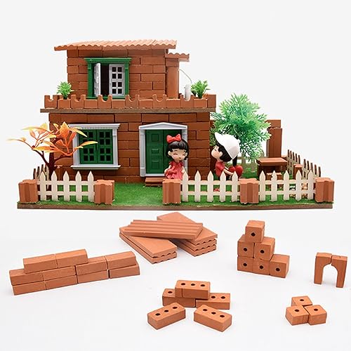 Miniatura 3 de Woohome 200 piezas de mini ladrillos pequeños para paisajismo, ladrillos en miniatura, ladrillos pequeños para manualidades, ladrillos falsos