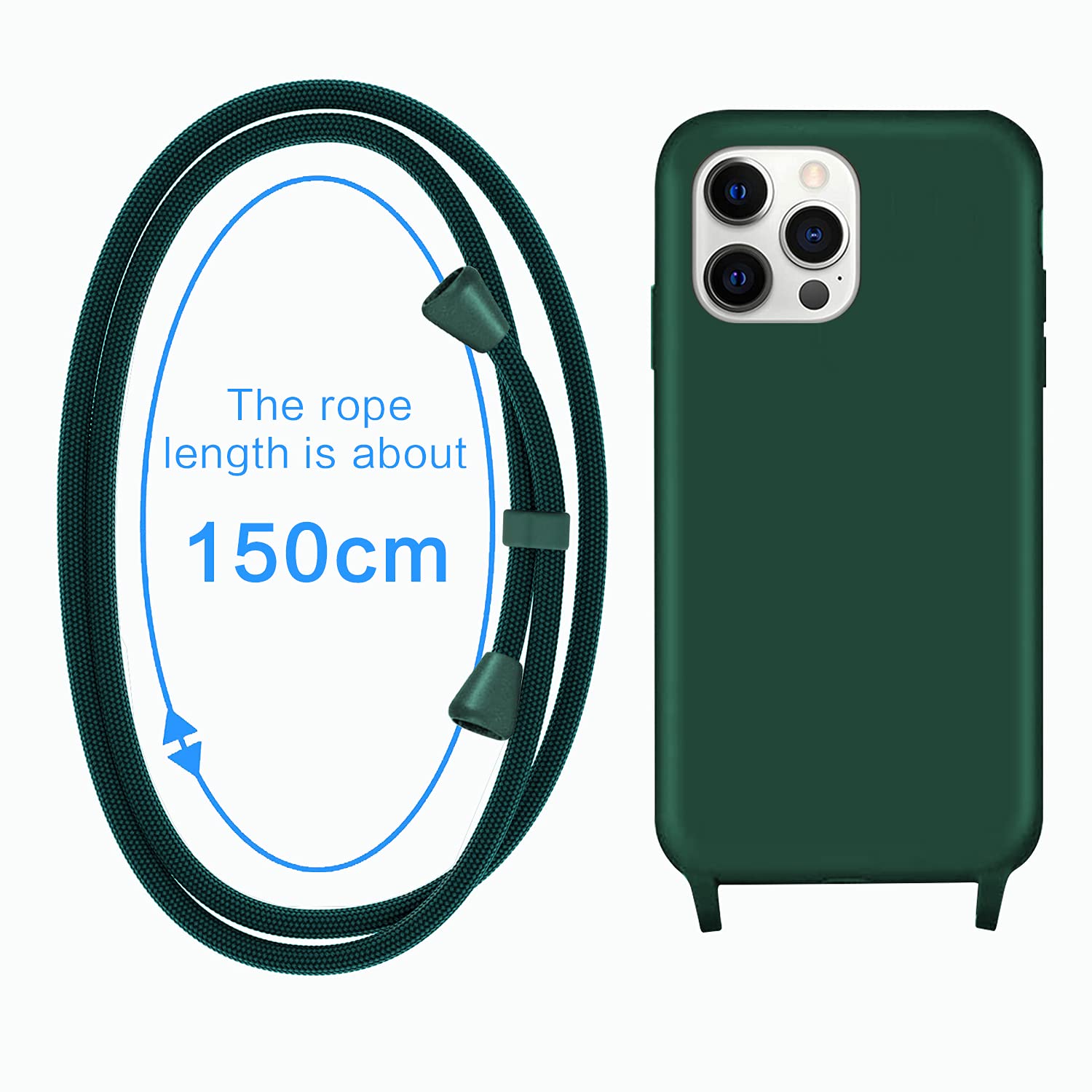 GoodcAcy Cover con Collana per Samsung Galaxy A03,Custodia Silicone Liquido con Cordino per