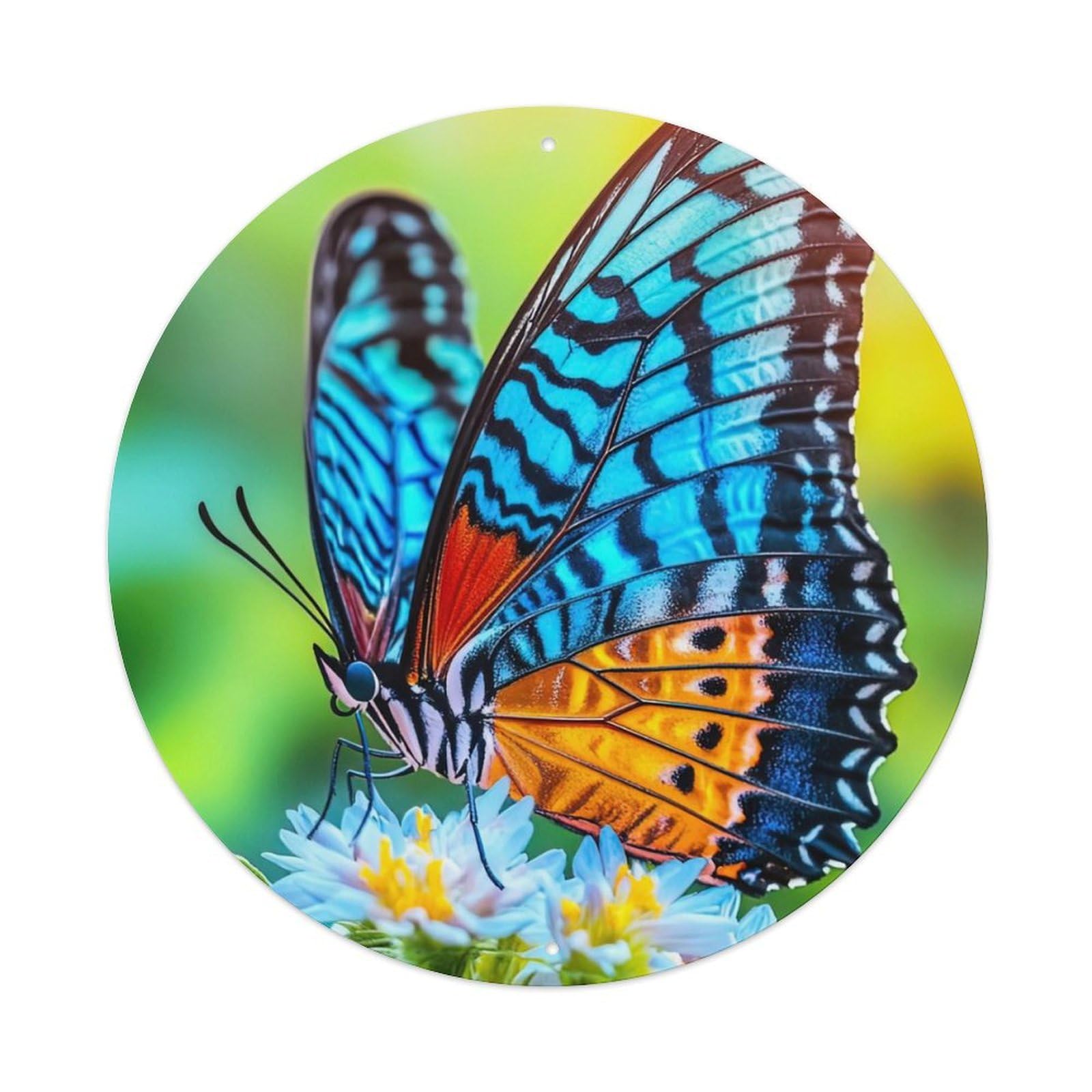 Animal Artwork Butterfly Collecting Honey Metal Tin Sign