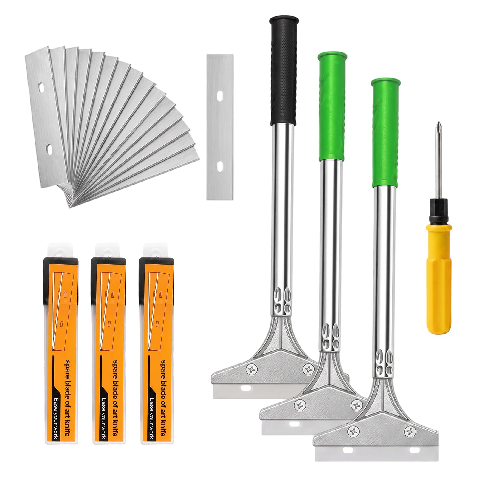3 Pcs Wallpaper Scraper, Scraper Paint Scrapers with 30 Spare Blades