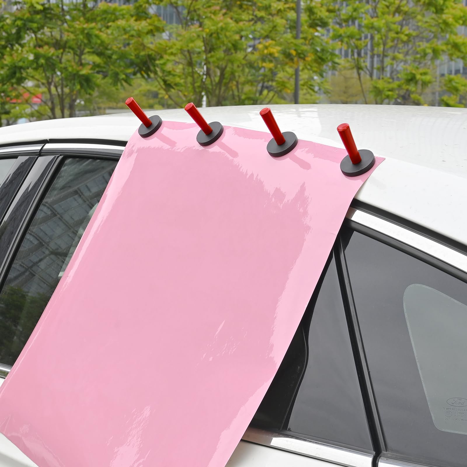 8 Aimants Puissants Pour Film Auto - WIYETY - Revêtus Caoutchouc - Boîte Rangement Incluse - Bleu
