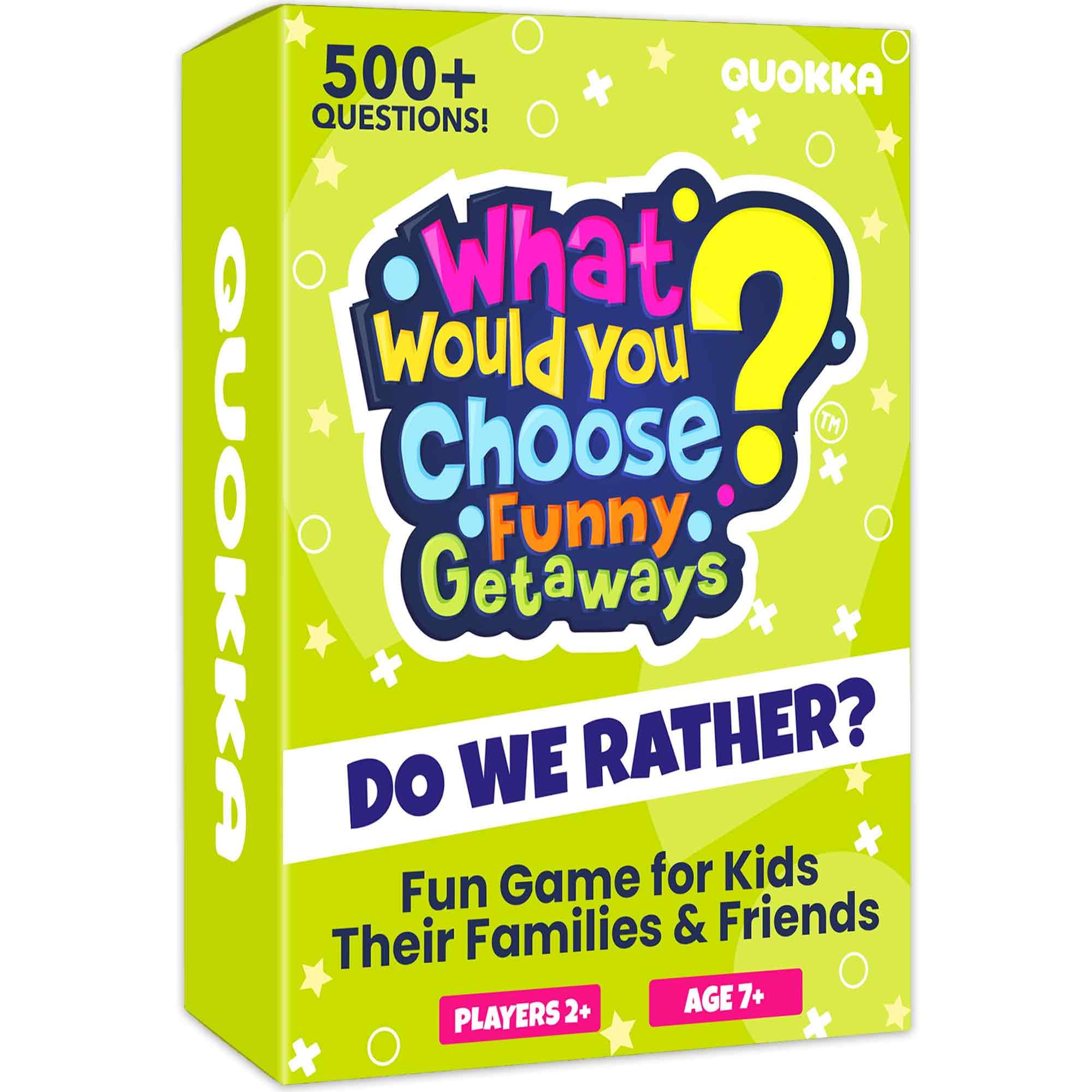QUOKKA Card Game for Teens, Kids, Adults – 500+ Hilarious Travel & Vacation Scenarios | Funny Getaways What Would You Choose Challenge | Family Nights & Party Game for Friends, Road Trips & Sleepovers
