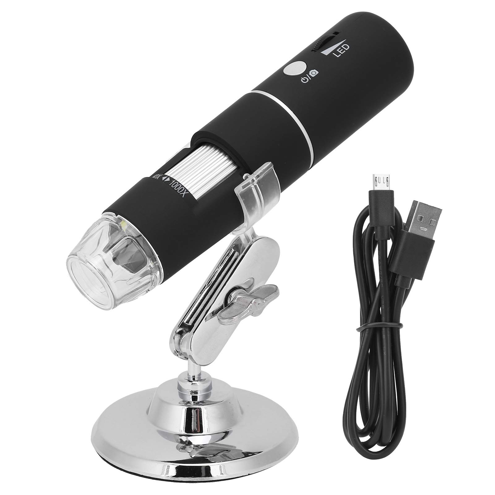 Microscopio digital WiFi 1080P, 2MP 50-1000X con 8 luces LED