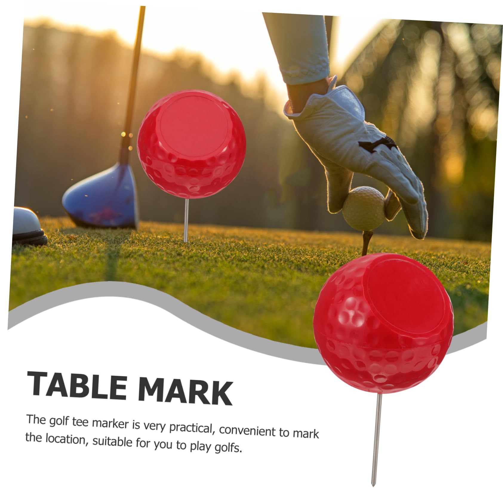 Roter Golf Tee Markierer aus Abs und Metall für Golfabschlag | Bodeneinlage, Golfmarkierungszubehör mit Feiner Verarbeitung, Leicht und Formstabil