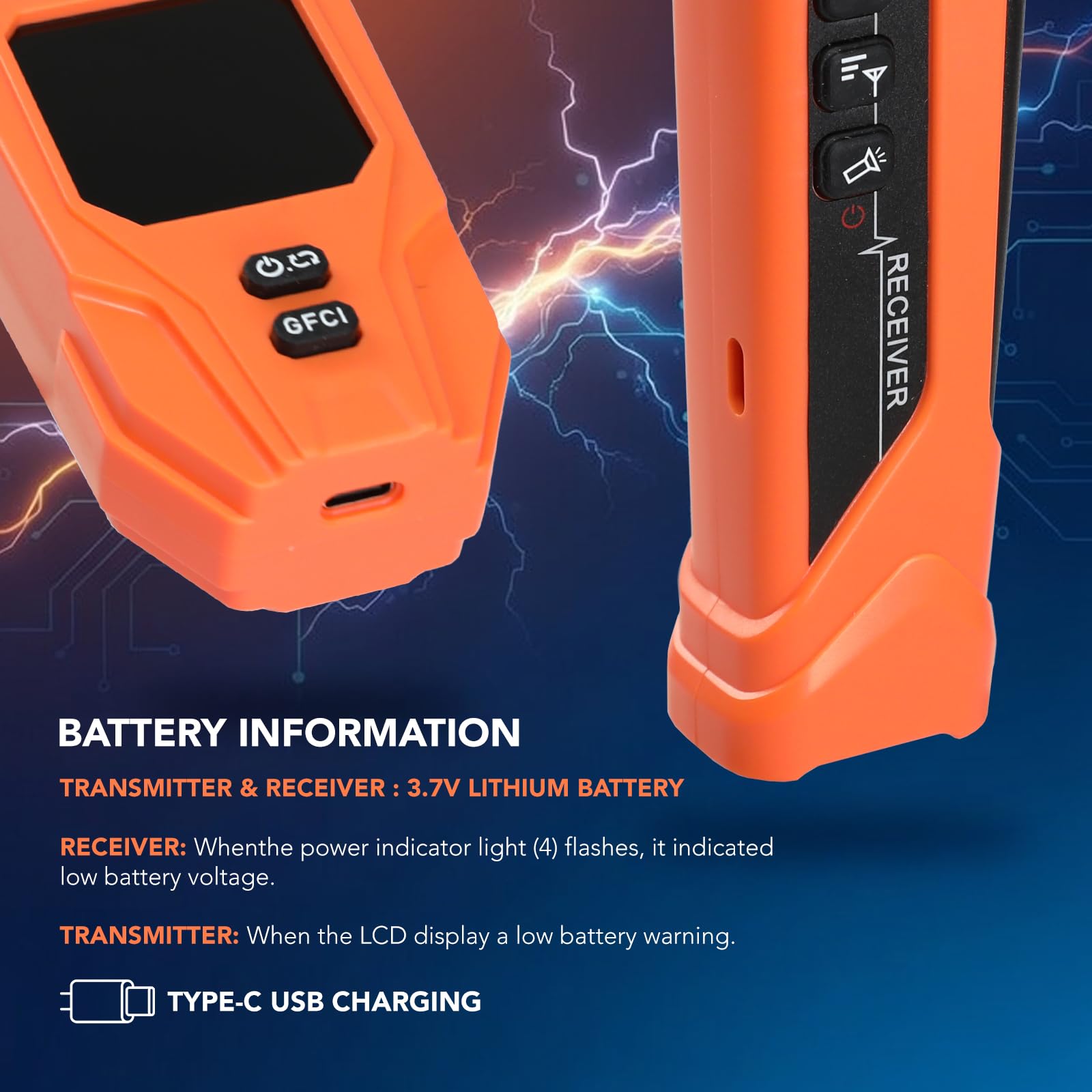 Détecteur de Disjoncteur avec Écran LCD, Testeur de Prise GFCI, Traçeur de Circuit Électrique avec Test NCV – Livré avec Sac de Rangement et Adaptateurs, Rechargeable, Mode Intelligent IA