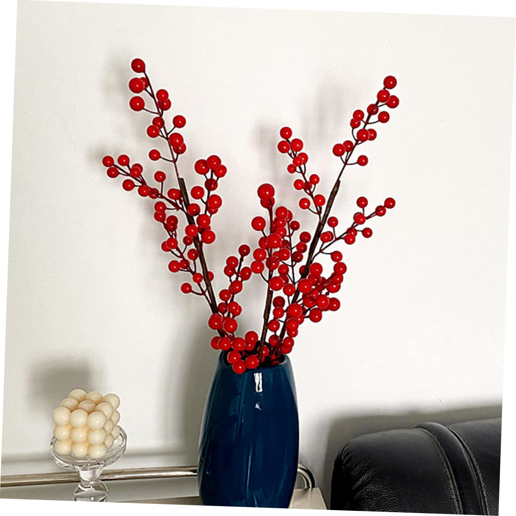 TOPBATHY 12 Pz Ramo Di Bacche Rosse Gambo Di Bacche Artificiali Di Fiori Di Natale Bacca Artificiale Raccoglitori Di Bacche Artificiali Bacche Di Piante Di Simulazione Rosso Schiuma