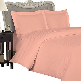 PG Beddings Boat Bedding Duvet Cover - USA Made Universal V Berth Duvet Cover Set, (1 Piece) 100% Egyptian Cotton 1000 Thread Count (Universal V Berth), Peach Striped