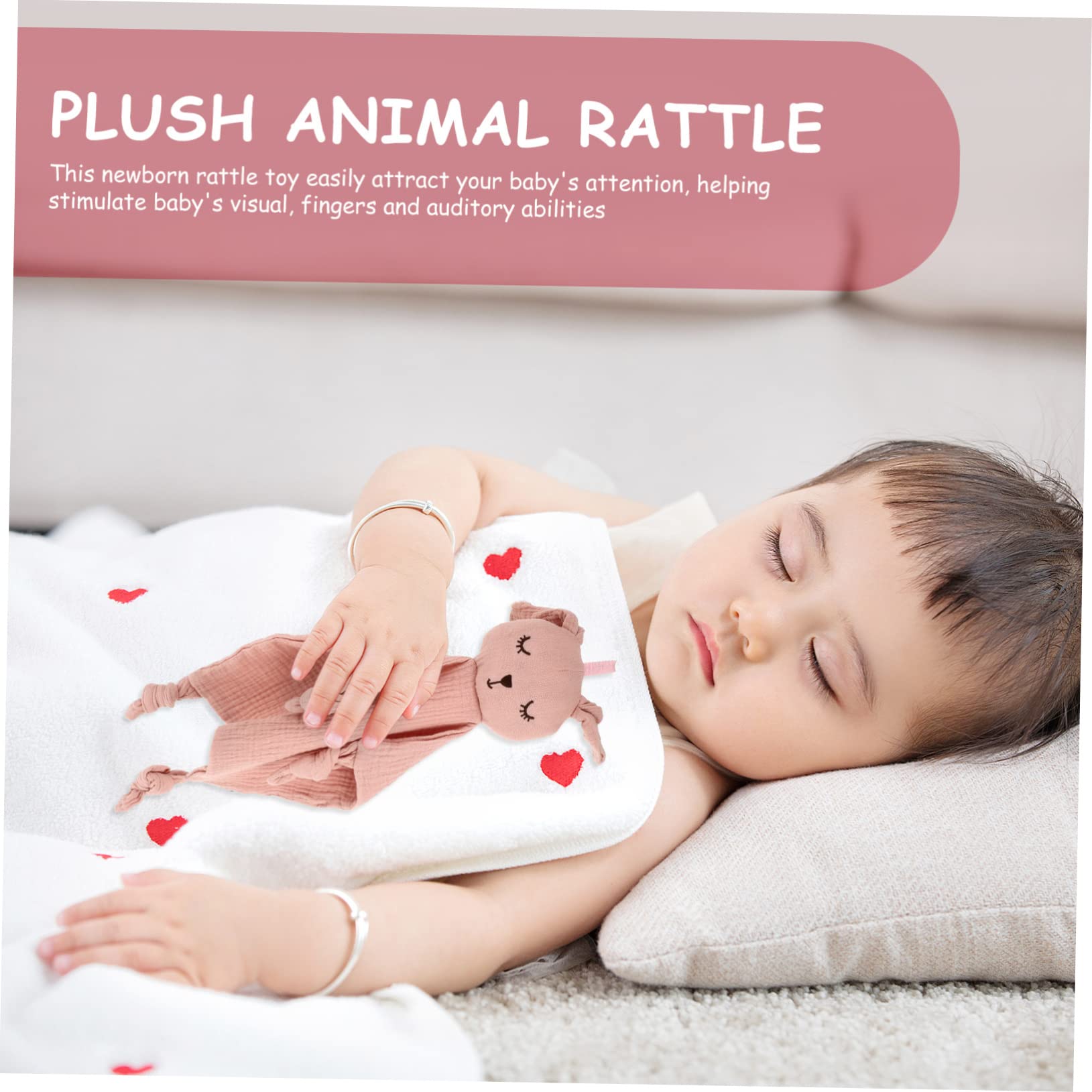 BESTonZON Bunny Blanket Baby Soothing Muslin Swaddle Newborn Comforter Pink Cartoon Toy