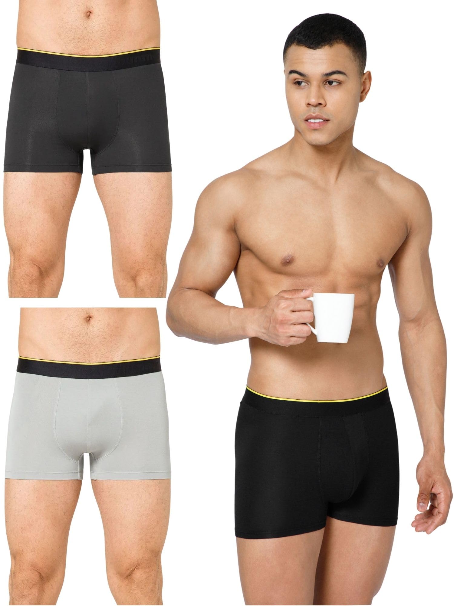 - Micro Modal Trunks Underwear for Men – Ultra Soft & Breathable, 3 X Softer Than Cotton, Stretchable for Ultimate Comfort & Style, Combo Pack of 2 (A Shark Tank Product)