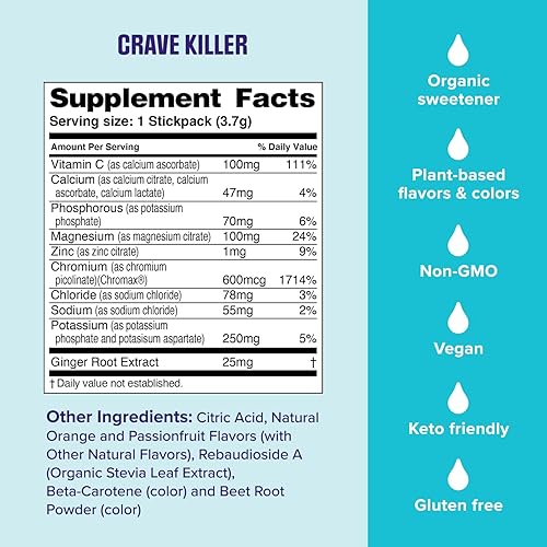 Miniatura 4 de Ultima Replenisher Suplemento y electrolitos en polvo Crave Killer, fusión tropical, 14 paquetes de barras, paquetes de hidratación que patean los