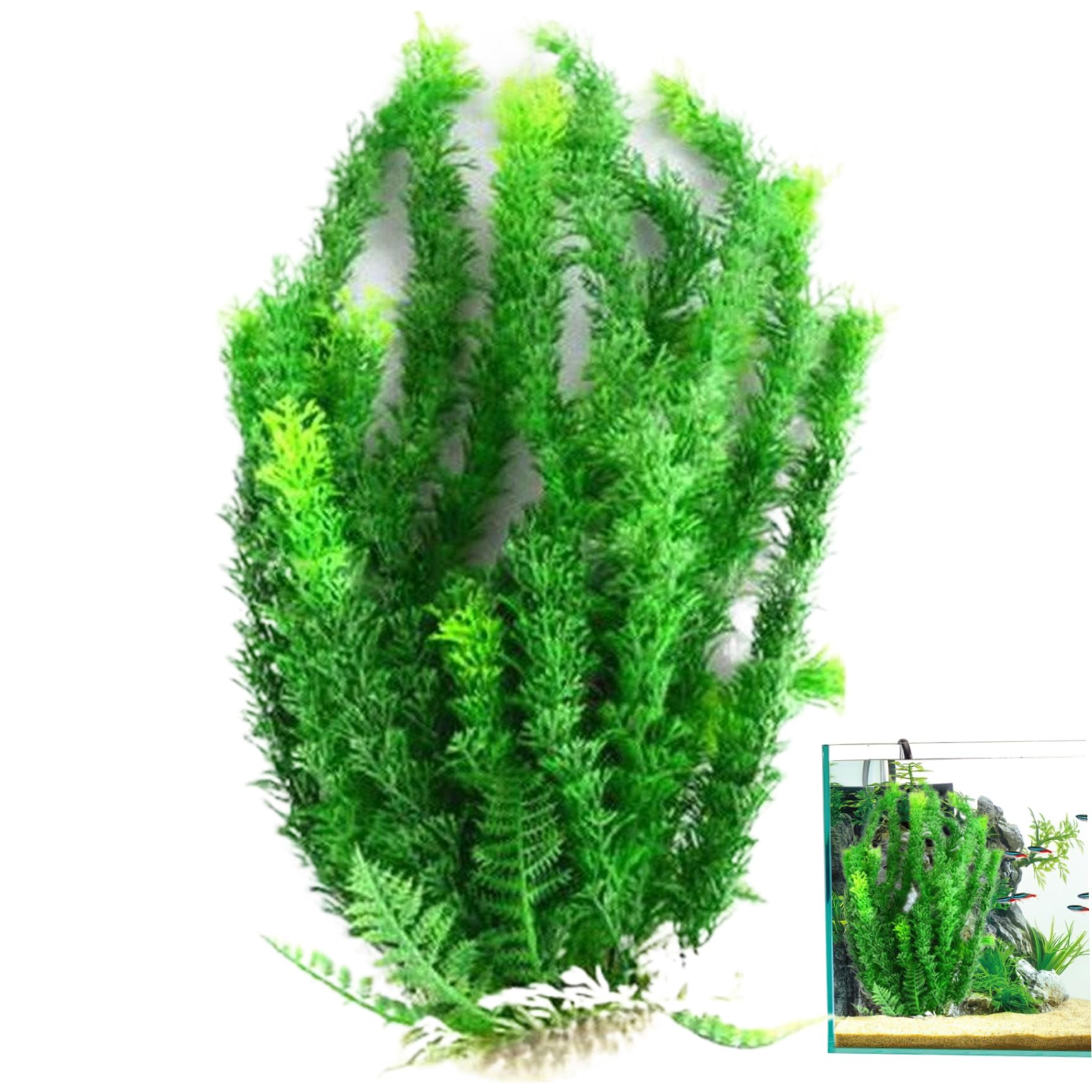 CAKEEYUM Aquarium Plants 18.5x4 Large Fish Tank Plants Realistic Artificial Aquatic DIY-Friendly Low Maintenance Fish Tank Decorations Aquarium, Aquatic, D