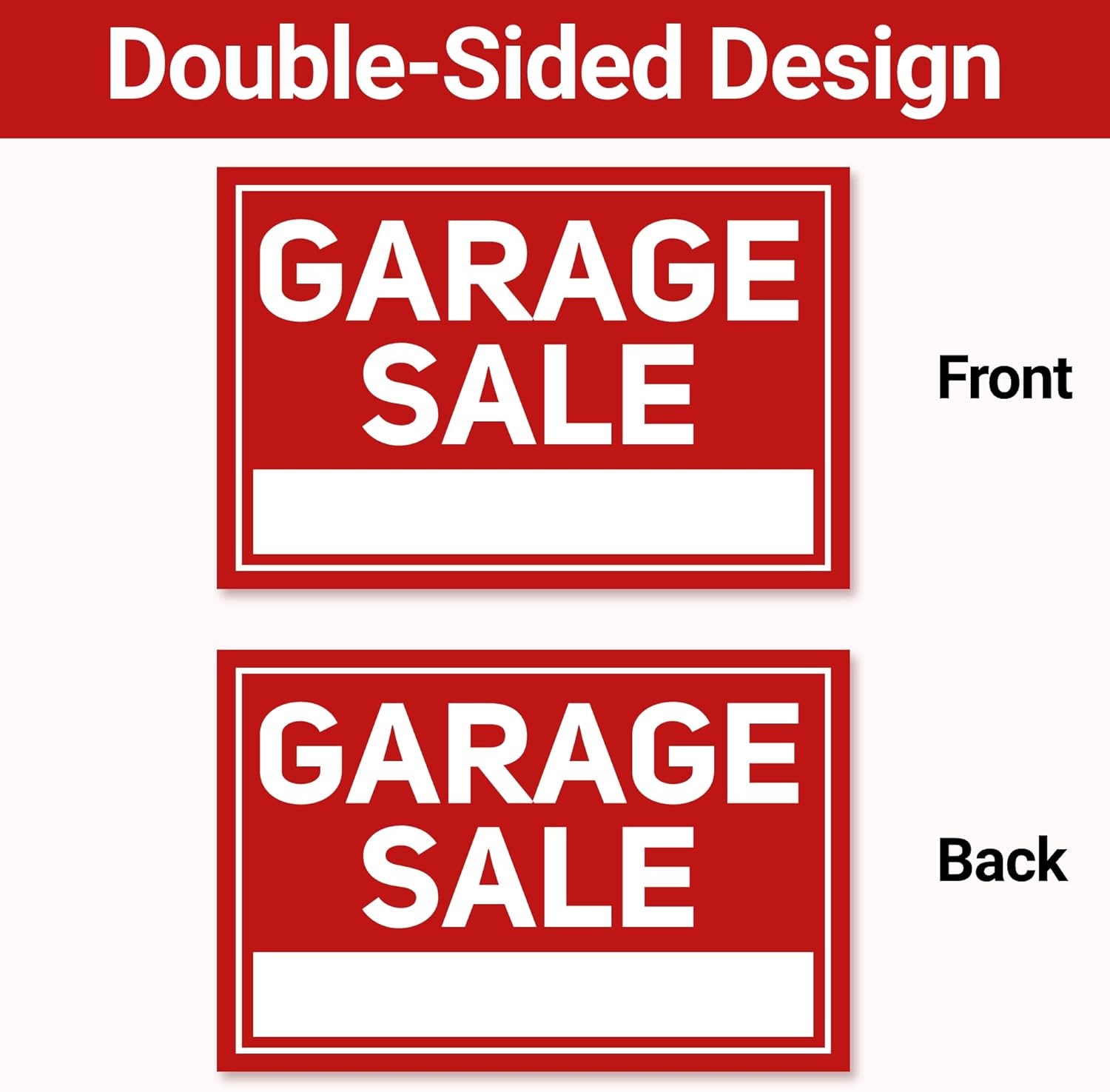 6 Pcs Garage Sale Signs with Stakes, Extra-Large Foldable Garage Sale Signs 24" x 16", Metal Stakes and Double Sided Waterproof Design for Garage Sale Supplies