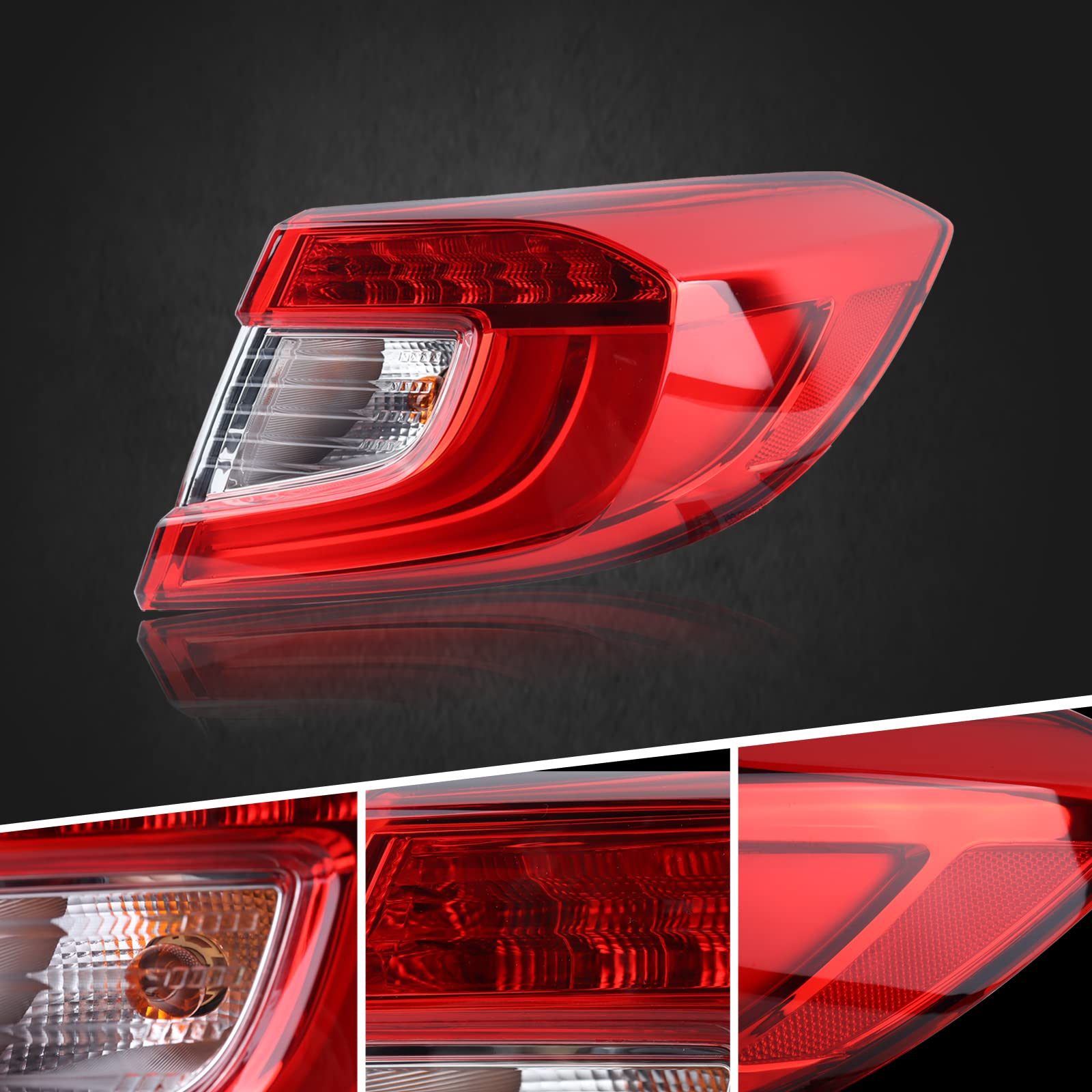 Duolctrams LED Brake Tail Light Rear Lamp Assembly Right Passenger Side Compatible for 2018-2022 Honda Accord Sedan Taillights Harness Set