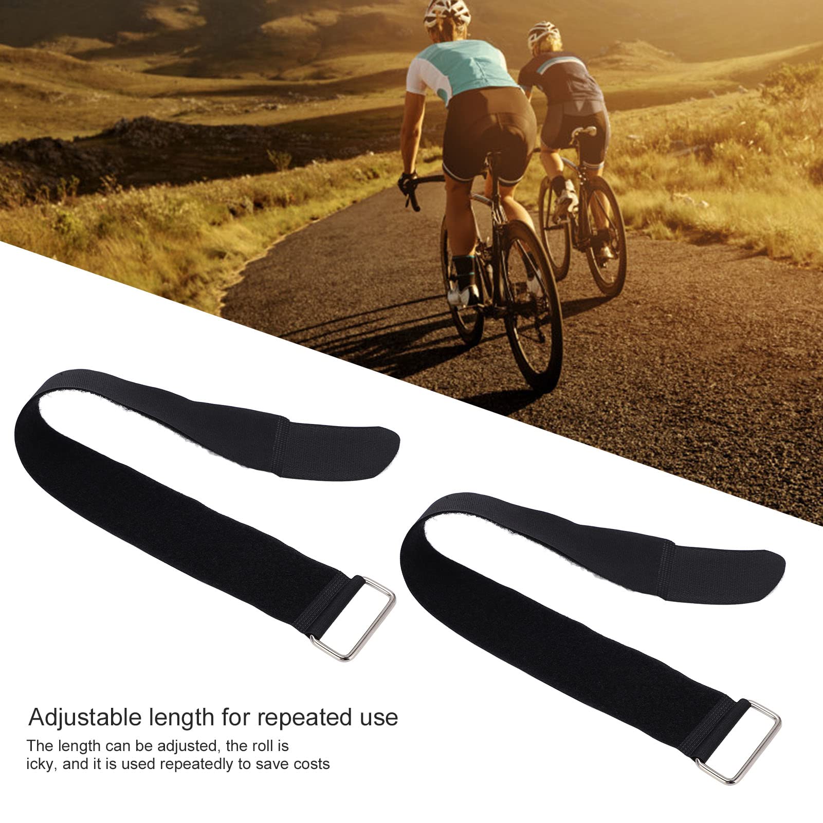 Pilipane 2PCS Bikes Wheel Strap, 2 0x19 7in Black Bikes Storage Strap, Adjust Nylon Bikes Rack Strap, Portable and for Long-Lasting Bikes Wheel Stabilizer Strap, Bikes Accessories