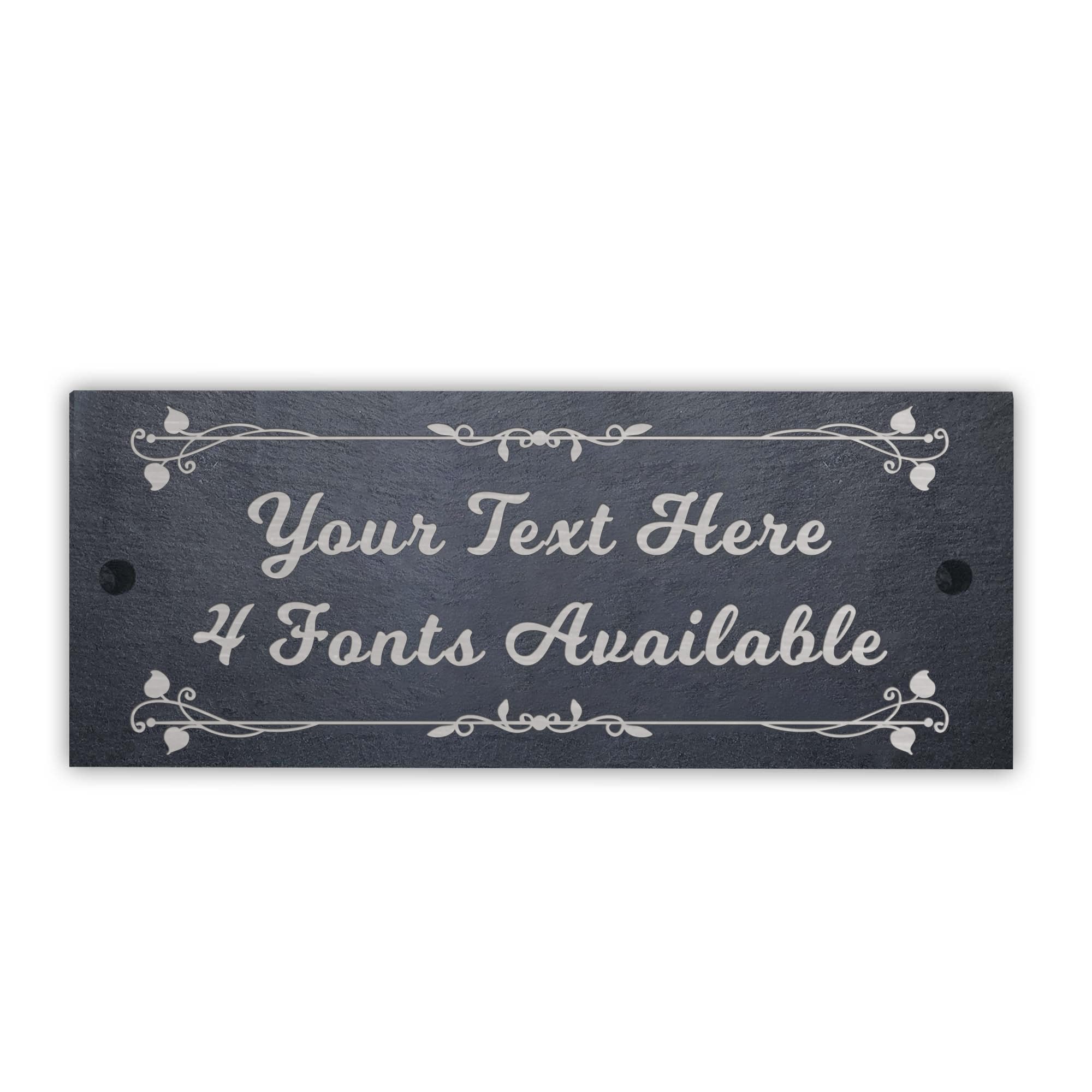 Slate House Signs Personalised Plaques Engraved Slate House Sign Outdoor Decoration Personalised Signs for Outside Welcome Sign with Wall Fixings 25x10cm (Design 5) โ image 1