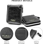 Wallets for Men, Leather Men Wallet with ID Window and Multi Card Slots, Secure Zipper Around Bifold Wallet for Mens(Black)