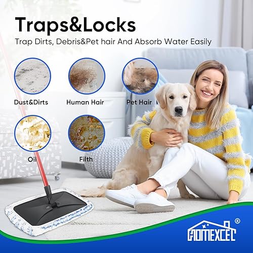 Miniatura 4 de HOMEXCEL Almohadillas de microfibra reutilizables compatibles con O-Cedar Hardwood Floor'N More, almohadillas de microfibra para la cabeza de mopa