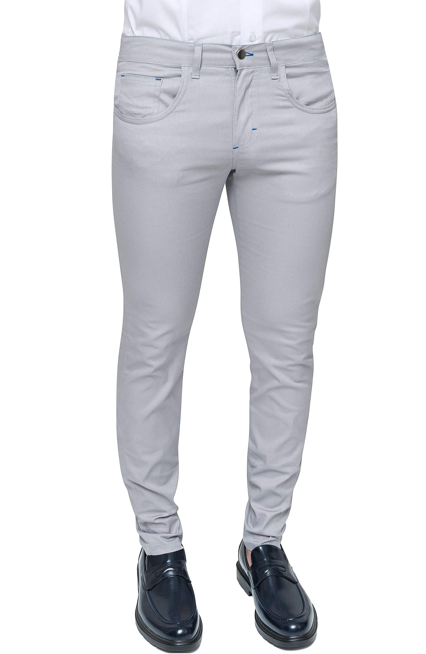 Evoga Pantaloni Uomo Chinos Estivi Slim Fit Casual Eleganti in Cotone 100% Made in Italy