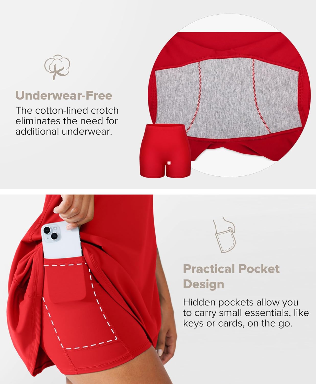 BRXL Womens Golf Dress Tennis Separate Shorts Racerback Pockets Polo Collar Built-in Bra Sleeveless Athletic Workout